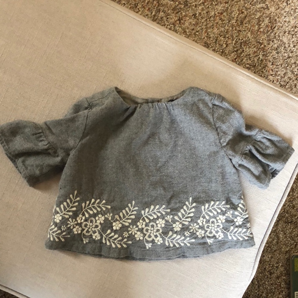 Baby Gap grey wool embroidered shirt 12-18m